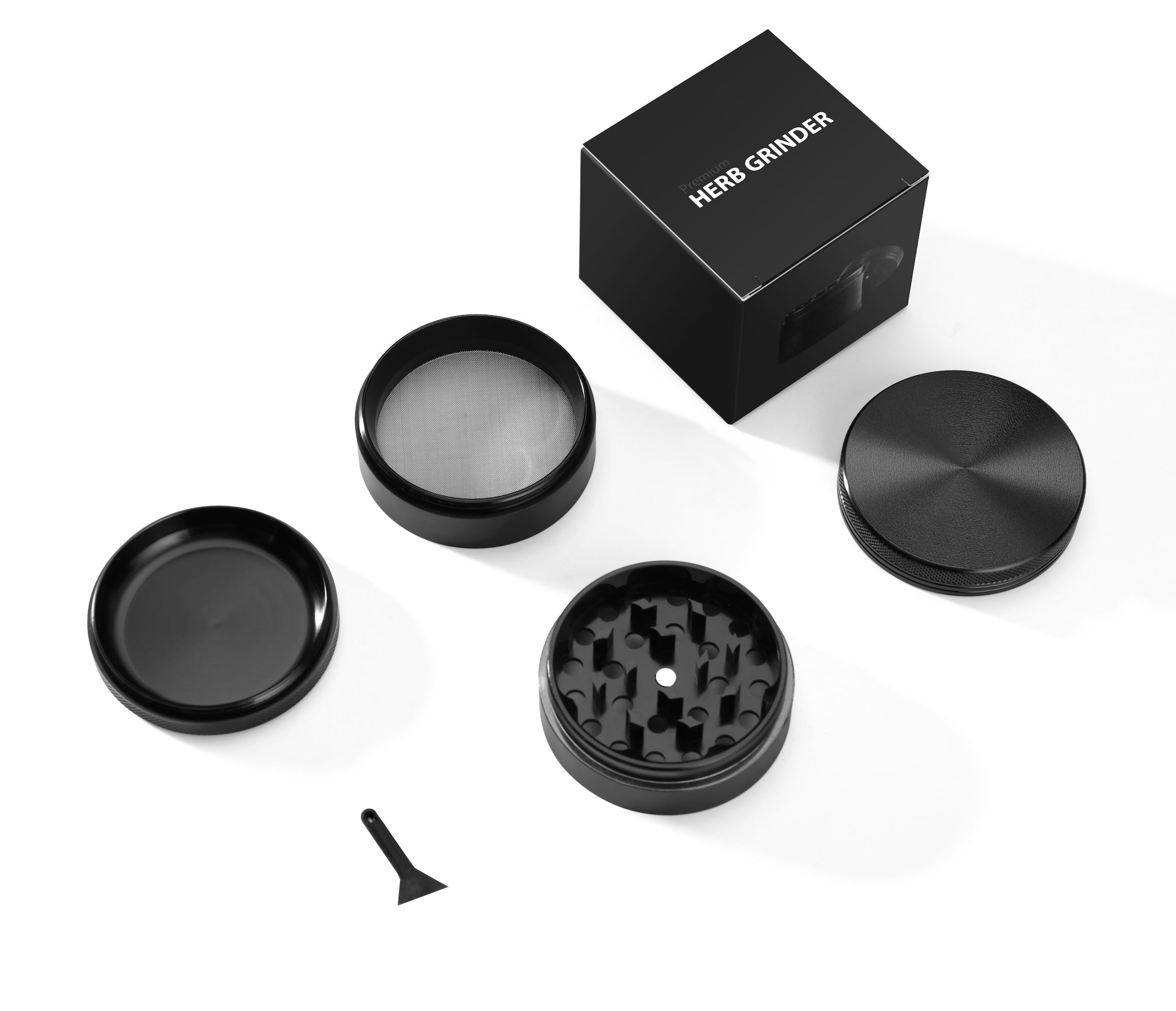 Black Aluminium 4pc Grinder Mars