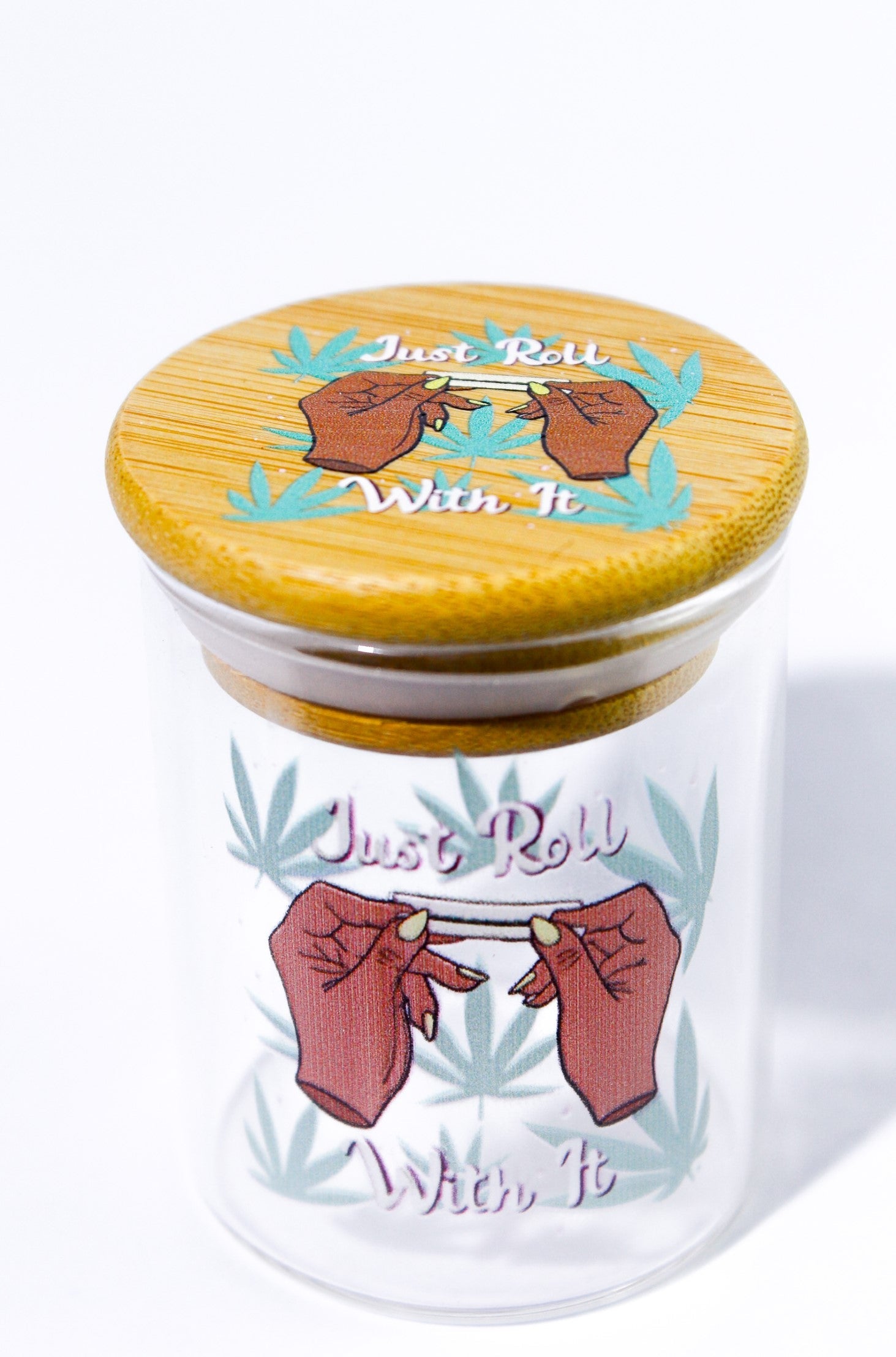 Just roll with it jar with bamboo lid